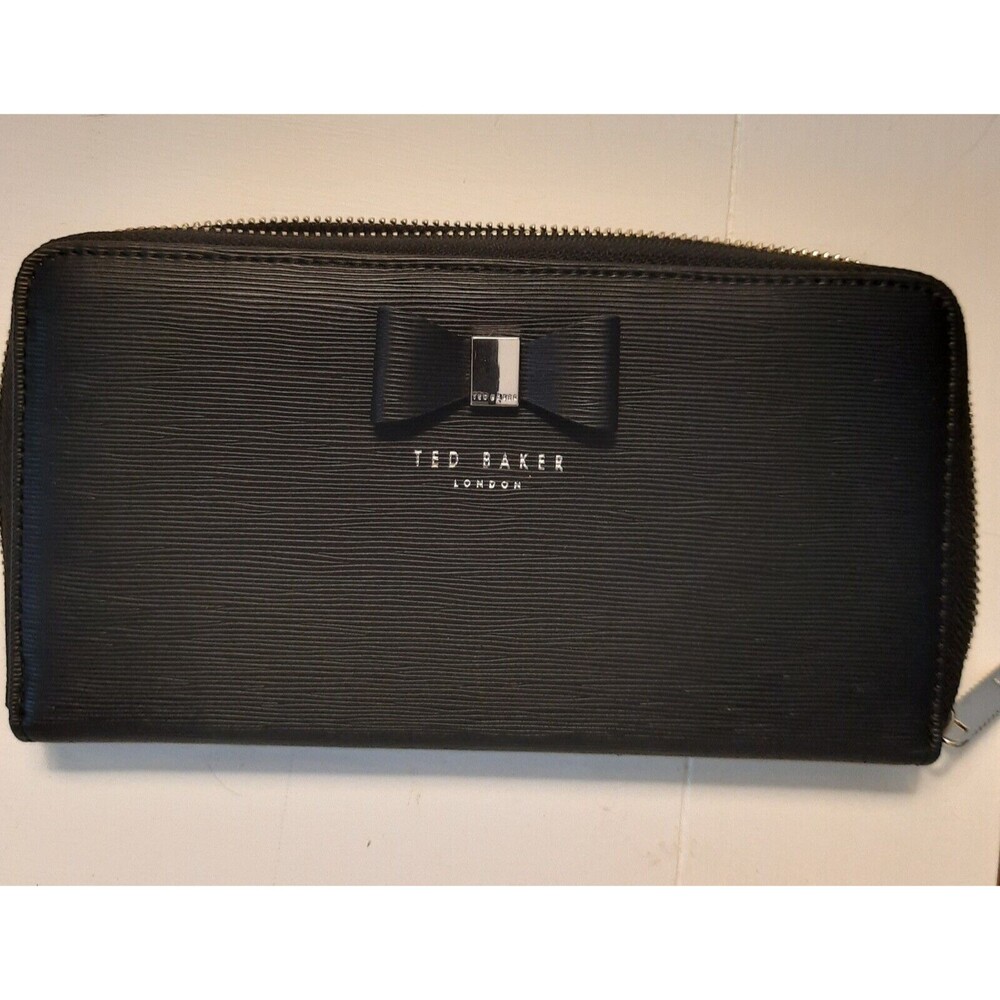 Ted Baker AINE Leather Wallet Matinee Bow Zip Around Leather Wallet